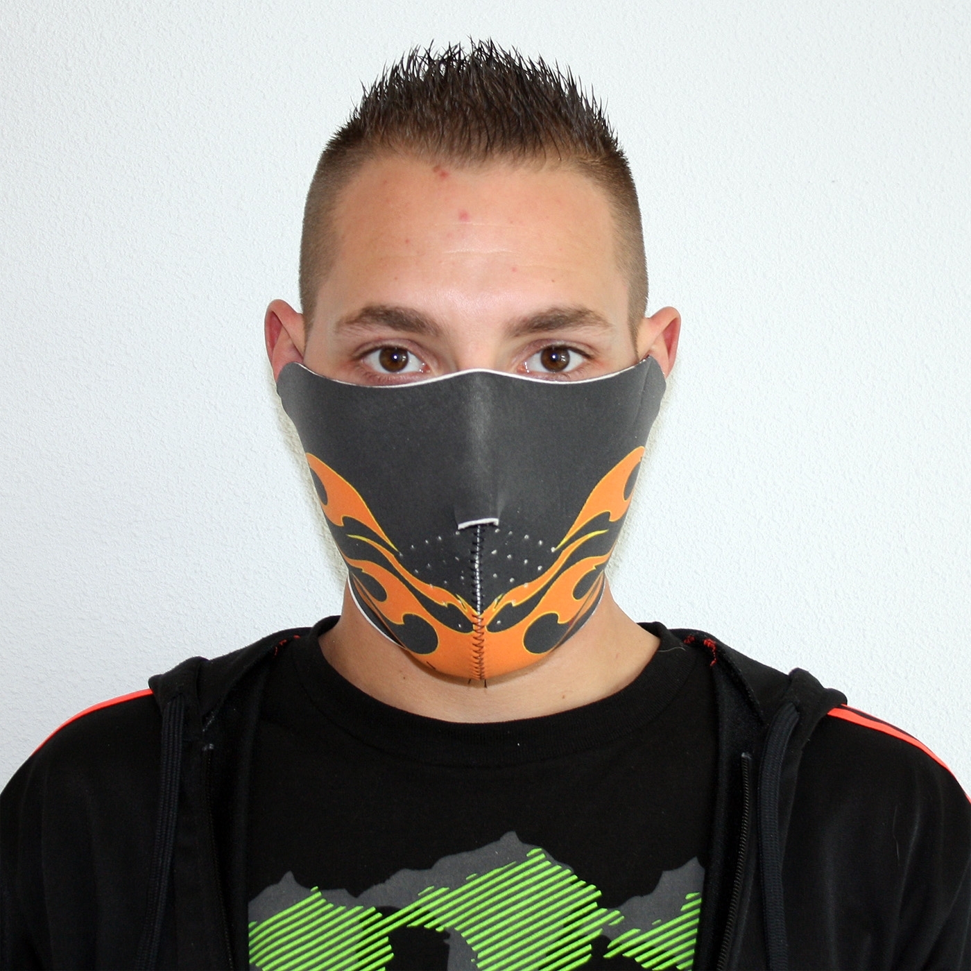 Onderdrukken radar Suri Biker Mask Half Face orange Flames (BIKMASKORAFLAM) mask - Rigeshop