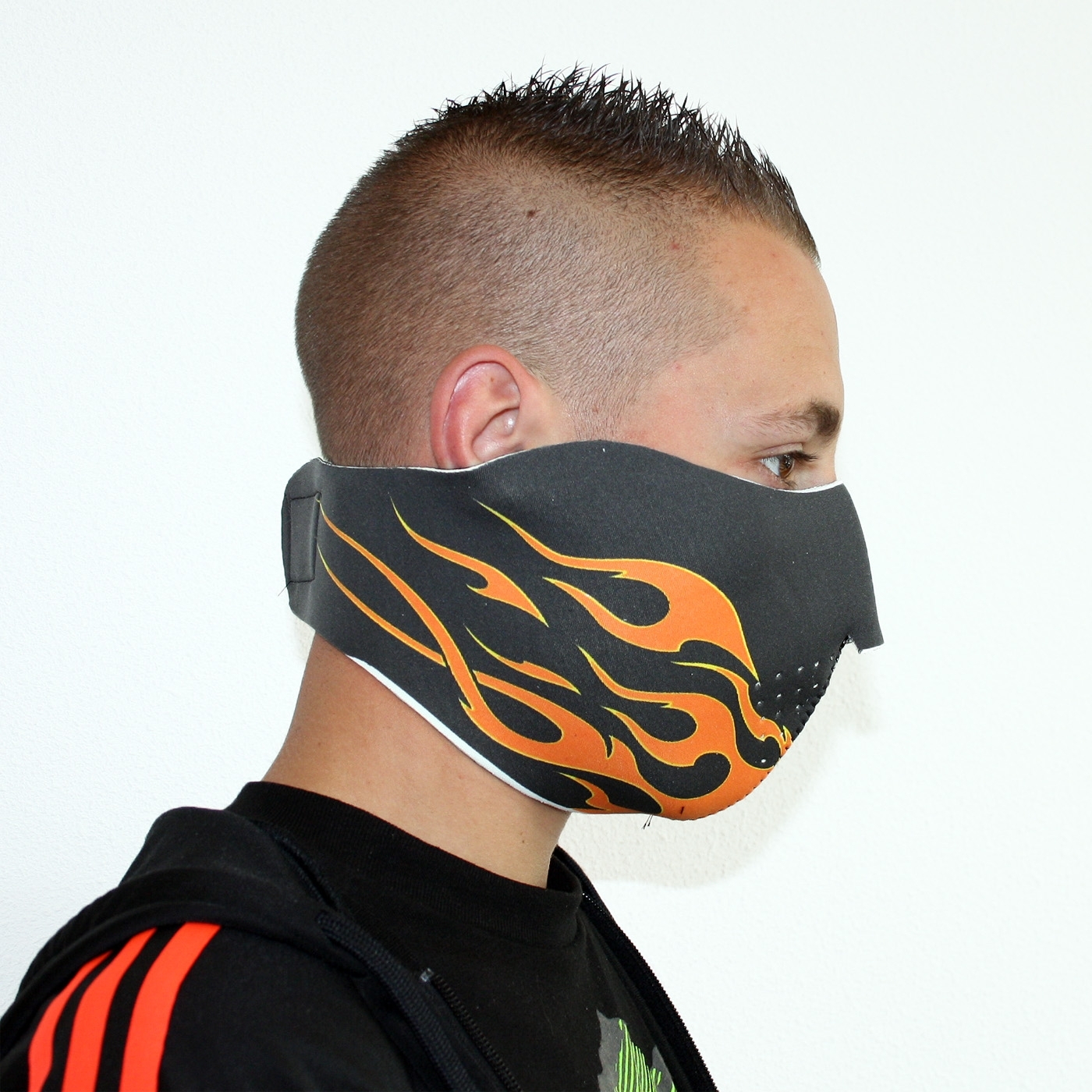 Onderdrukken radar Suri Biker Mask Half Face orange Flames (BIKMASKORAFLAM) mask - Rigeshop