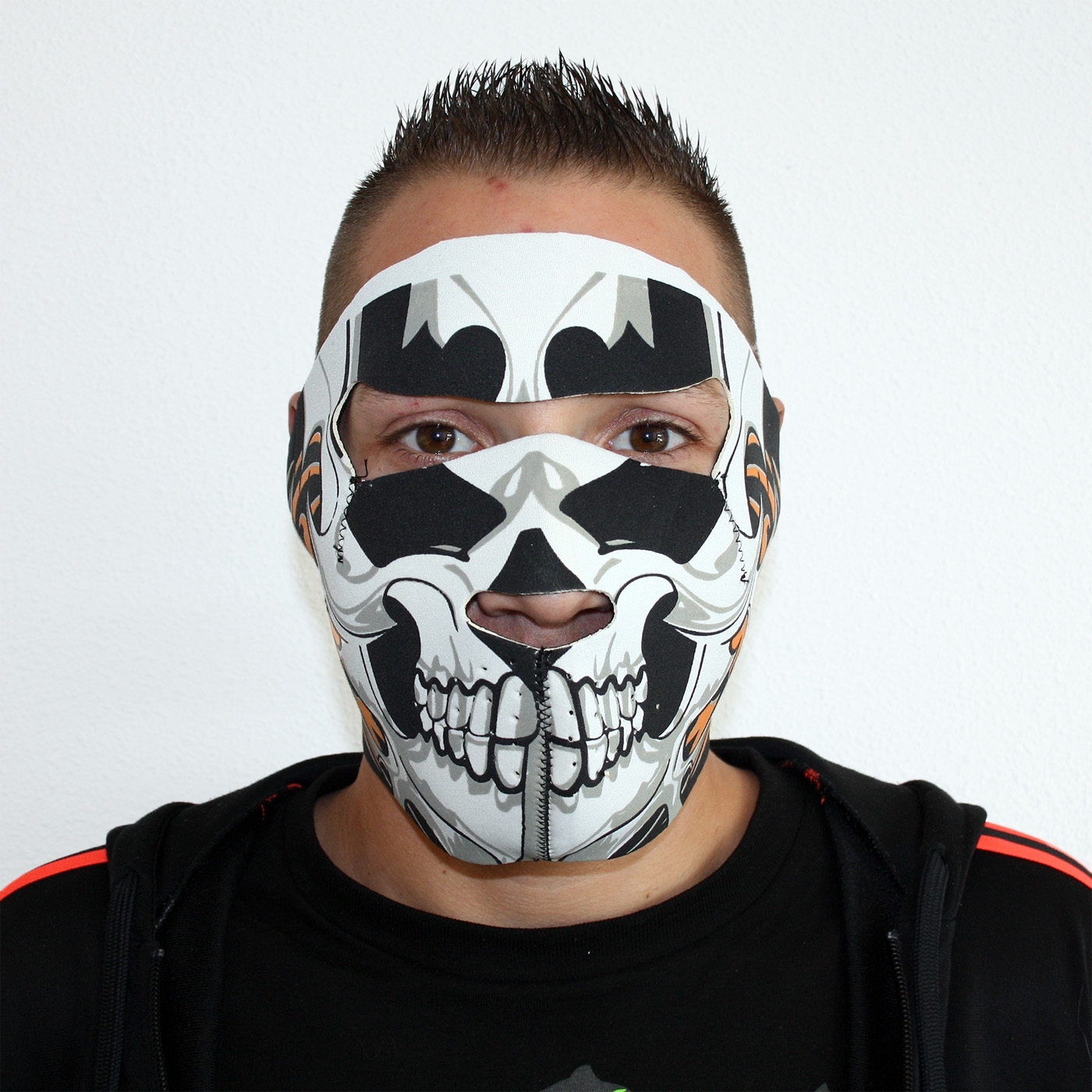 Biker Mask Full Face orange bones (BIKMASKORANBON) mask