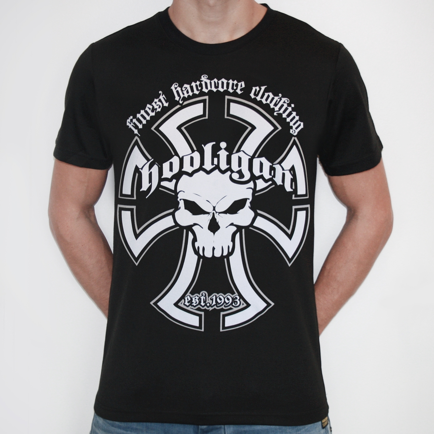 Hooligan 'Templar' Black T-Shirt with frontprint (HOOLTS193B ...