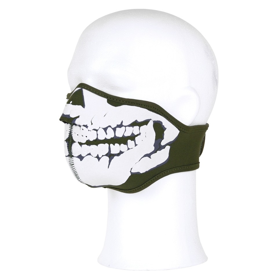 Biker Mask SKULL Army Green (BIKMASKSKULLGR) mask