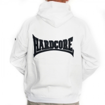 Hardcore Hooded stitched - white