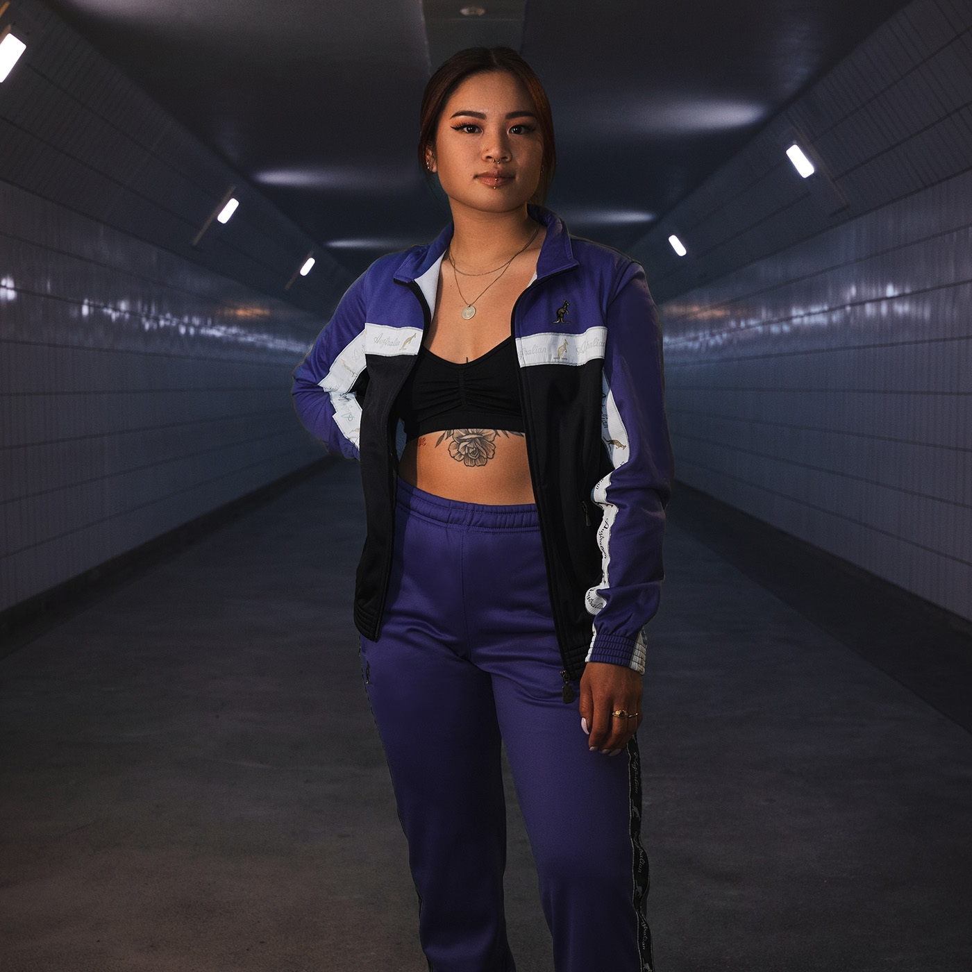 Australian Pants Blue Pervinca (OLUPA3021BL) Broeken Rigeshop - Main Image