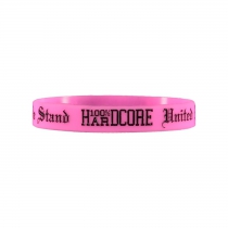 100% Hardcore silicone wristband black/pink