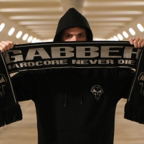 GABBER Scarf Grey Black – Hardcore Never Dies Edition