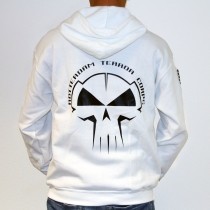 RTC White hooded zipper printed