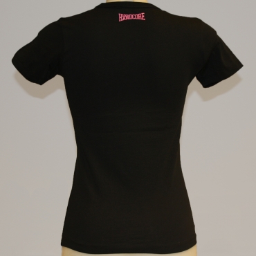 100% Hardcore pink text lady t-shirt