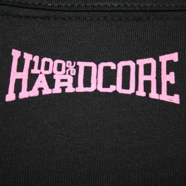 100% Hardcore pink text lady t-shirt