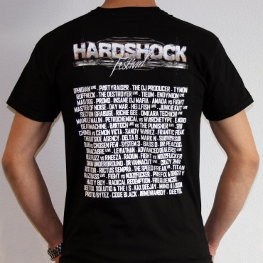 Hardshock Festival 2013 Partyshirt with line printed on the back.