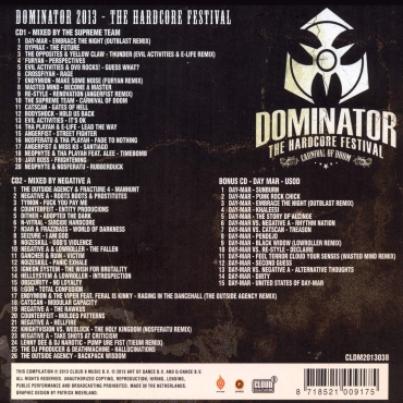 Dominator 2013 - 3CD - Including free gift,  *BACK IN STOCK*