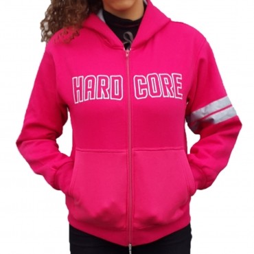 Hardcore Hooded Pink zipper