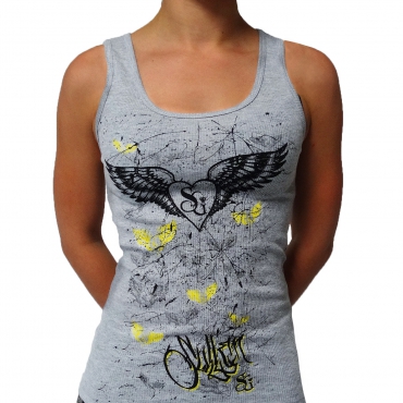 Grey Sullen winged heart ladyshirt
