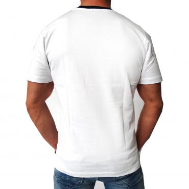 White Australian T-shirt with black tape
