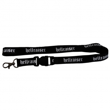 Black printed Hellraiser lanyard