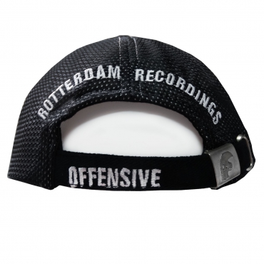 Black Offensive cap - grey logo and skull
