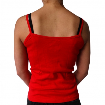 Red 'Breezah Slet' spaghetti top