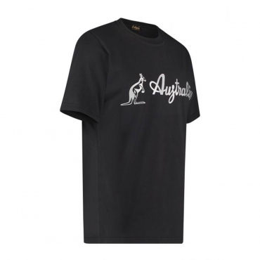 Black Australian t-shirt with a silver logo