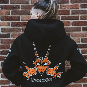 Megarave Hoodie 2025, Orange logo