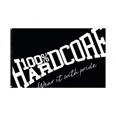 100% Hardcore Tilted Logo Flag
