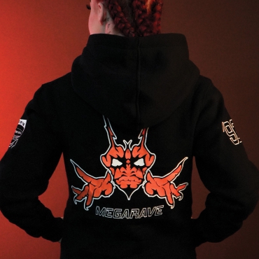 Megarave Hoodie 2025, Orange logo