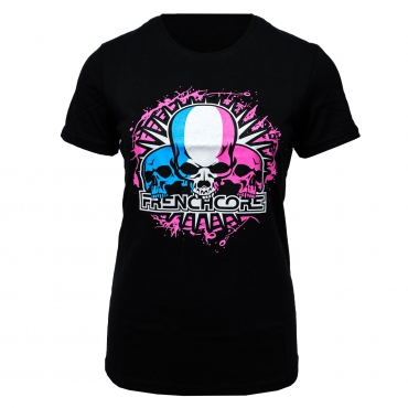 Frenchcore Lady V neck pink logo