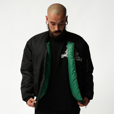 Black Euromasters Bomber Jacket