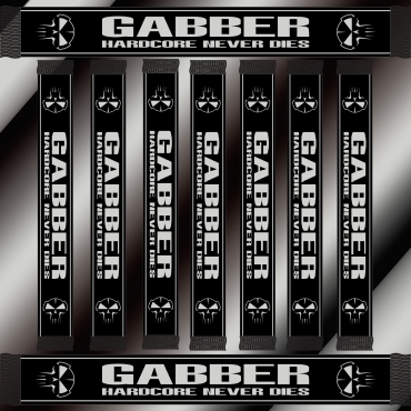 GABBER Scarf Grey Black – Hardcore Never Dies Edition