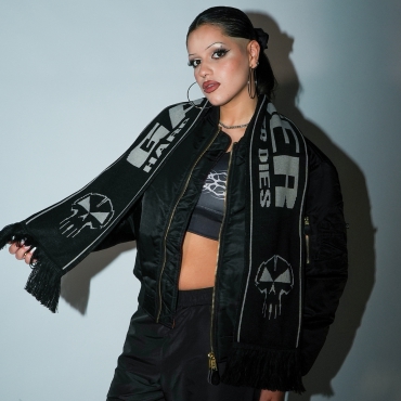 GABBER Scarf Grey Black – Hardcore Never Dies Edition