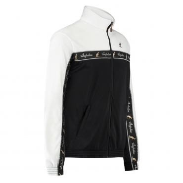 AUSTRALIAN DUO JACKET WITH BLACK TRIM - BLACK/WHITE