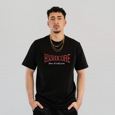 100% Hardcore T-Shirt Essential Embossed Red